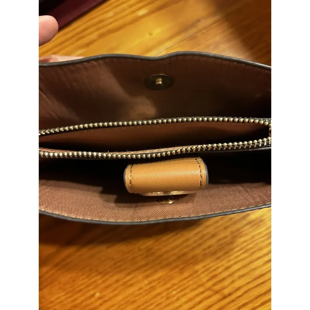 Nanette Lepore Vegan Leather Wristlet Coin Purse Brown NWT